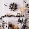 Halloween Wreath, 24 Inch Halloween Door Wreath with Lights, Black Gold Halloween Decorations with Scary Skull Skeleton Ornaments for Porch Window Outdoor Indoor Home Party Decor